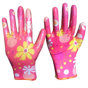 Ladies Design Flower Printed Garden Gloves