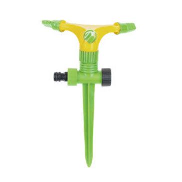 Adjustable 3-arm plastic rotary Sprinkler with spike