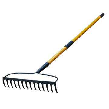 Garden Bow Tine Rake with Fiberglass Handle